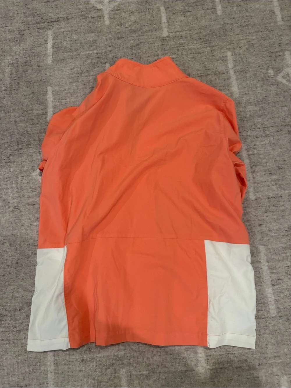 Lightweight Coral Zip-Up Jacket with White Panels